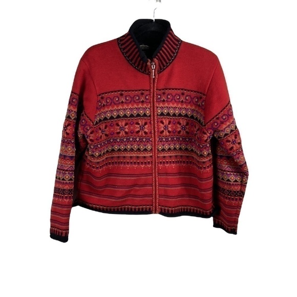 Vintage Icelandic Design Sweater Jacket Size L - Picture 2 of 10